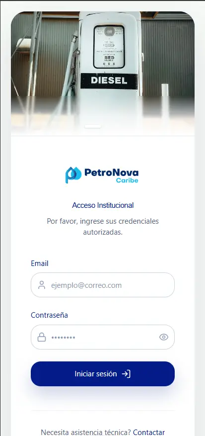Vista previa movil del tutorial del sistema Petro Nova Caribe